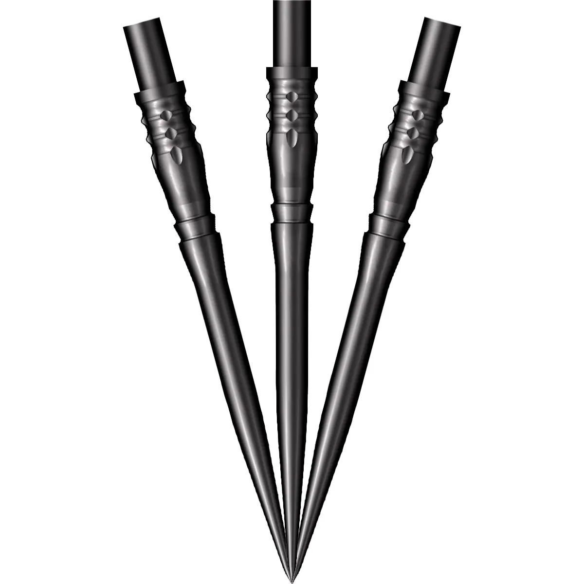 Dynamische Darstellung der Shot Rocket Dartspitzen – eingesteckt im Barrel, konisch zulaufend mit strukturierter Oberfläche