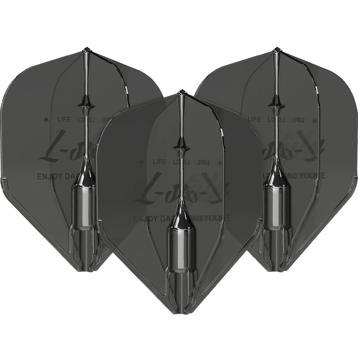 L-Style Fantom Flights L1 Clear Black im 3er Set mit verstärkten Kanten