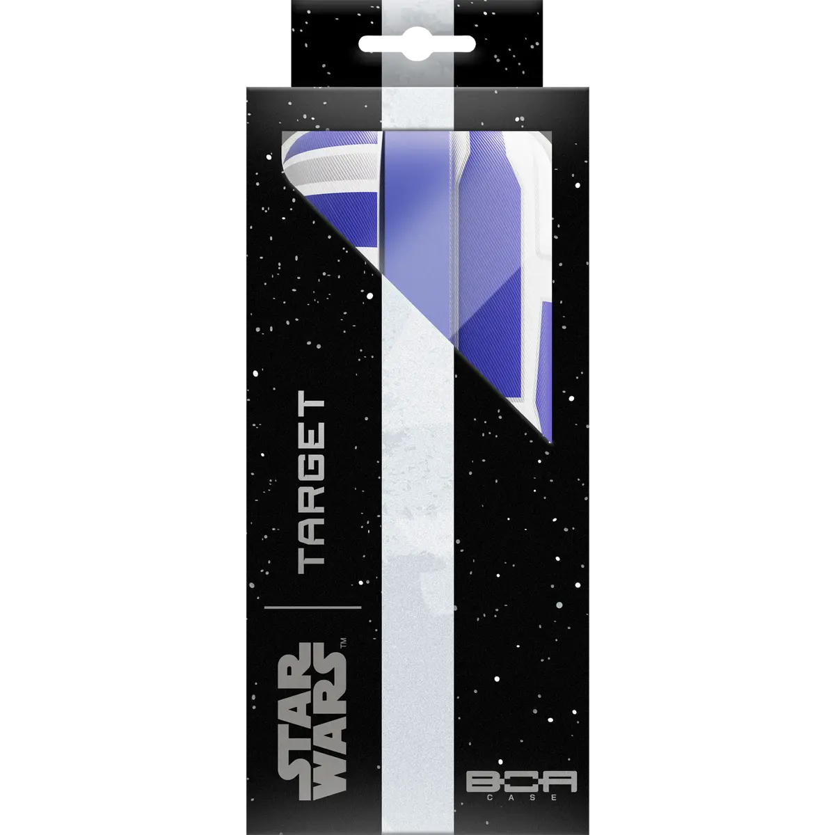 Target Star Wars R2-D2 BOA Dart Wallet in der schwarzen Originalverpackung mit Star-Wars- und Target-Branding.