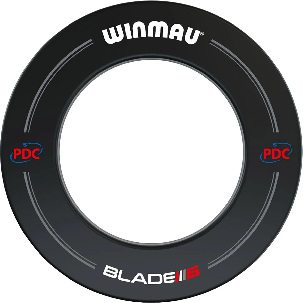 Winmau PDC Dartboard Surround in Schwarz – offizieller PDC Auffangring für Steeldartboards