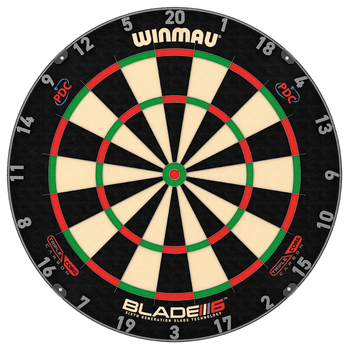 Winmau Blade 6 Triple Carbon – Premium Steeldartboard mit Carbon-Technologie Winmau Blade 6 Triple Carbon Dartscheibe mit Triple Core Carbon und Carbonverstärkung – Premium Steeldartboard im PDC-Turniermaß