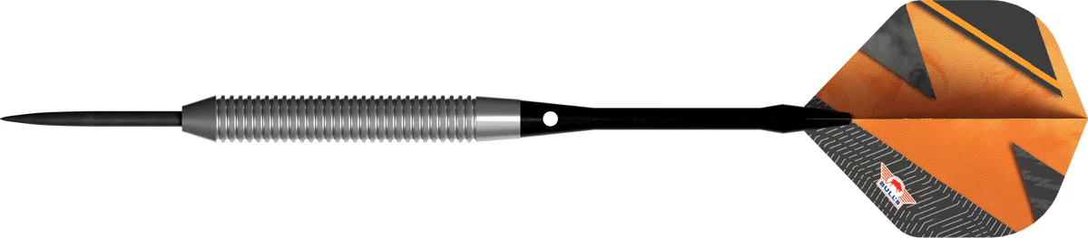 Bull's Lightning 80% Orange Steeldart Seitenansicht gerades Barrel Ringgrip