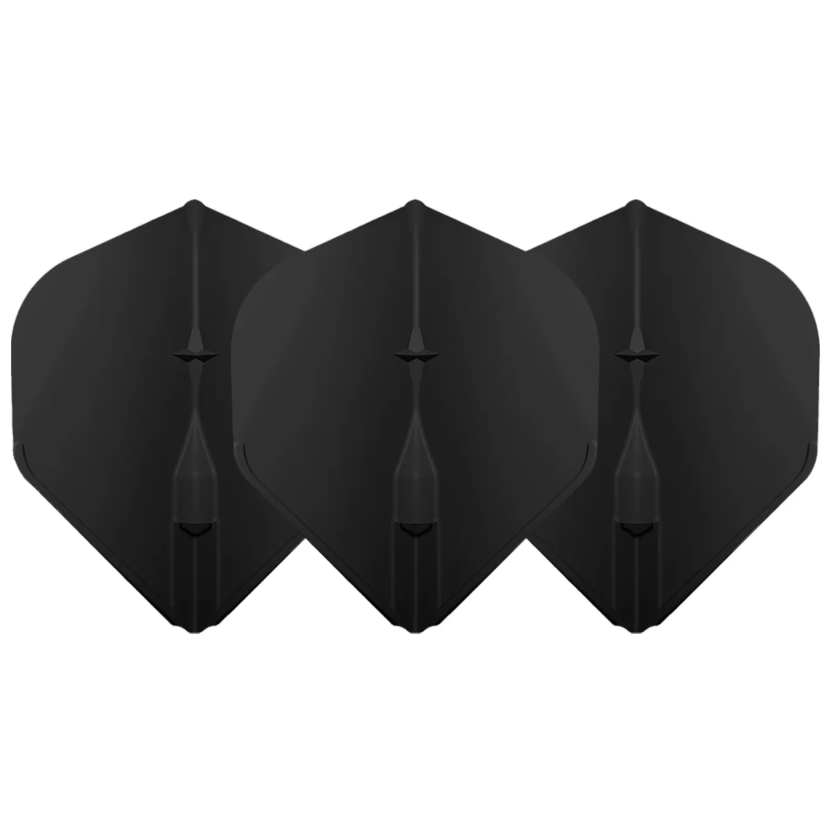 L-Style EZ L1 Flights Schwarz im 3er Set nebeneinander mit integrierten Champagne Caps