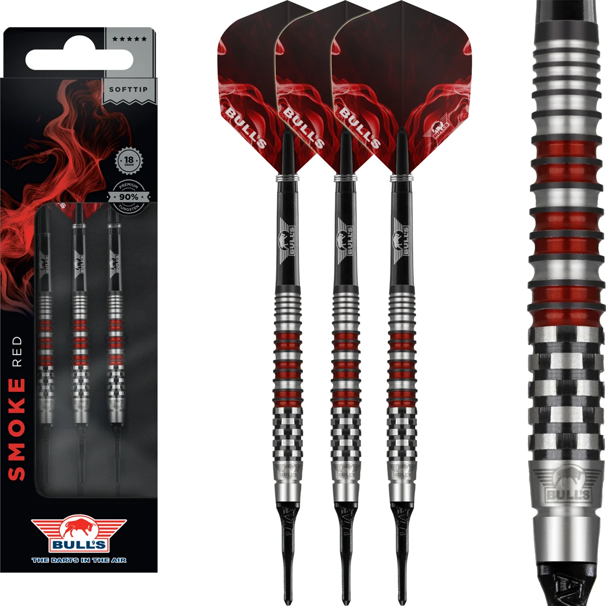 Bull's NL Smoke Red Softdarts 18g Komplettset mit Barrel und Flights