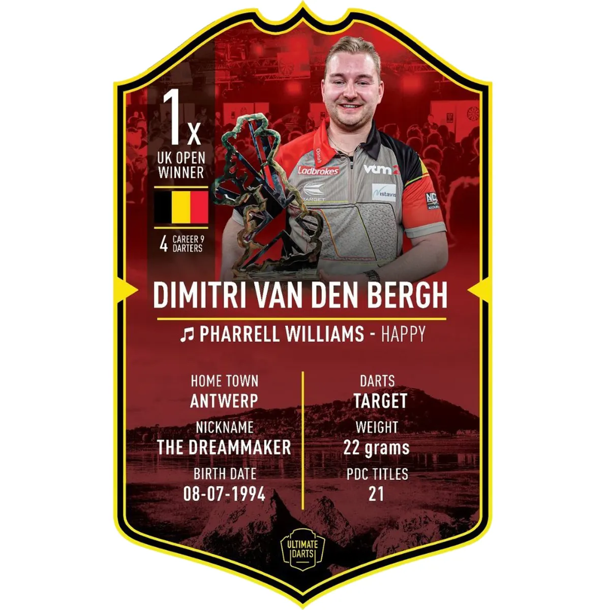 Dimitri van den Bergh - Ultimate Darts Card Dimitri van den Bergh - Ultimate Darts Card