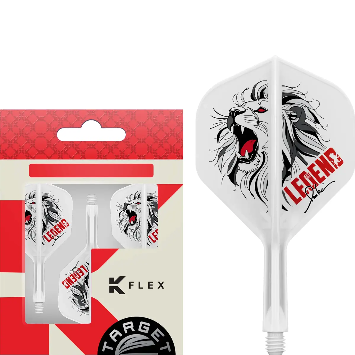 Paul Lim K-Flex Flights von Target, Form No2 Standard, Länge Short (19mm) in Weiß.