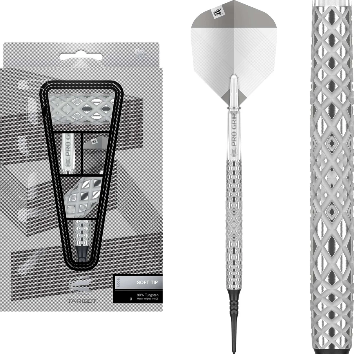 Target Nastri 10 Softdarts 18g Komplettset mit Flights und Shafts