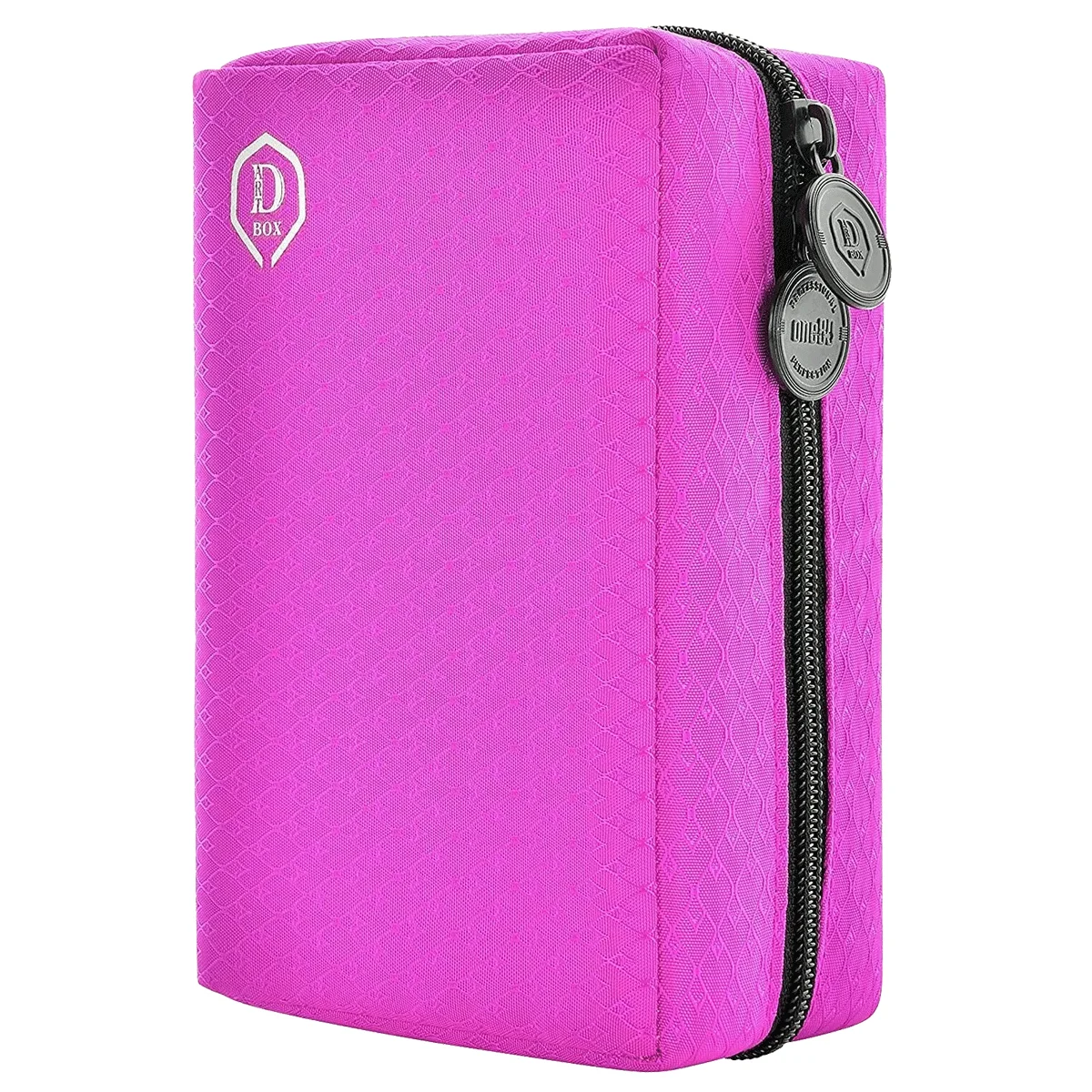 One80 Double Dart Box Pink – auffällige Tasche mit Zubehörfächern One80 Double Darttasche in Pink – stylisches Case für Darts & Zubehör