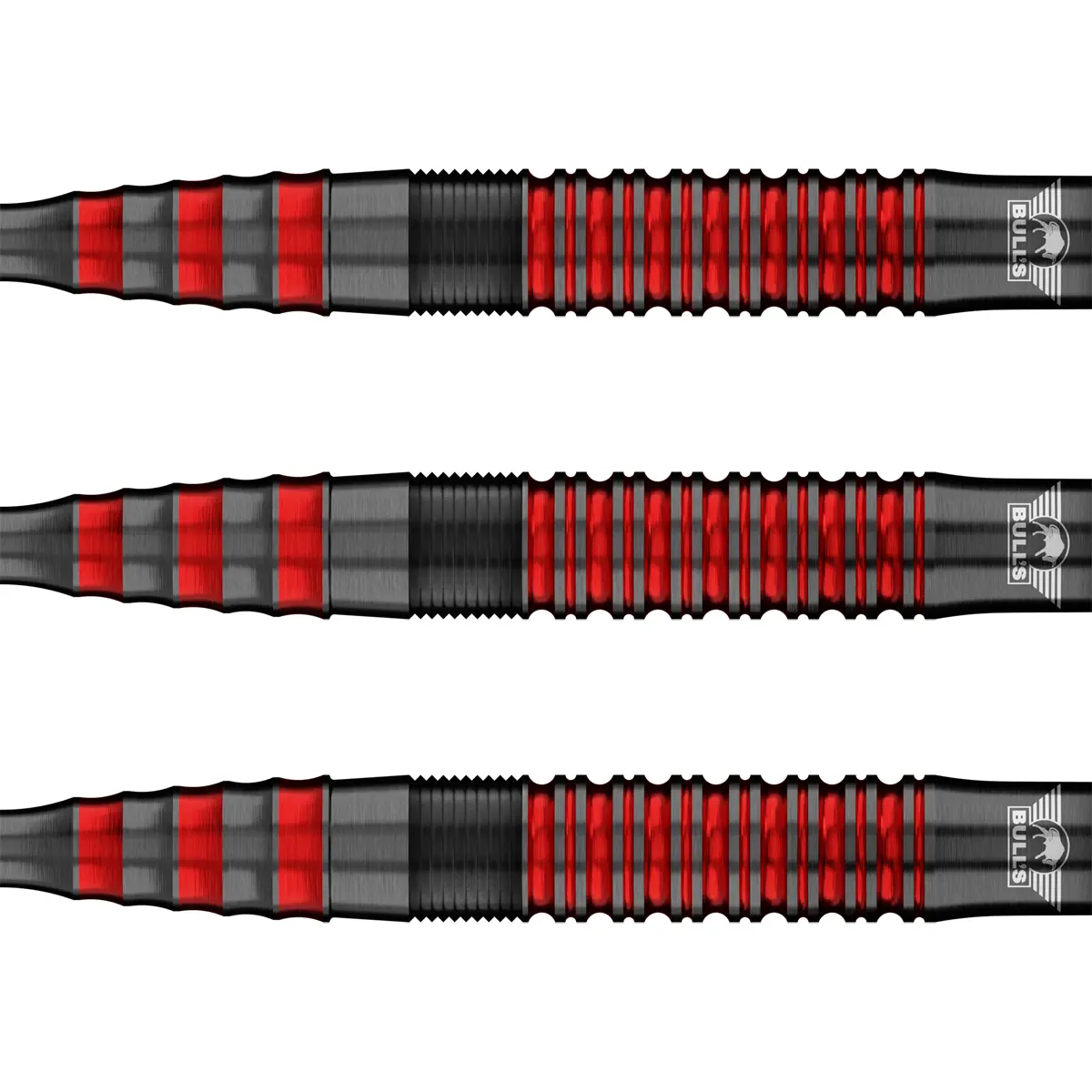 Torpedo-Barrel der Bull’s NL Florian Preis Steeldarts 23 g mit Multi-Ringgrip