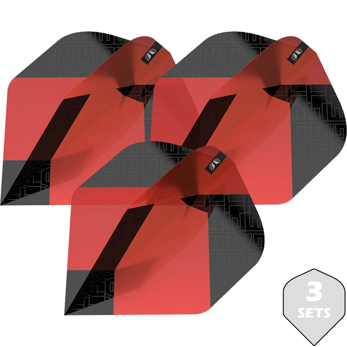 Target TAG Flights No2 rot als 3 Sets mit 9 Flights im rot-schwarzen Design