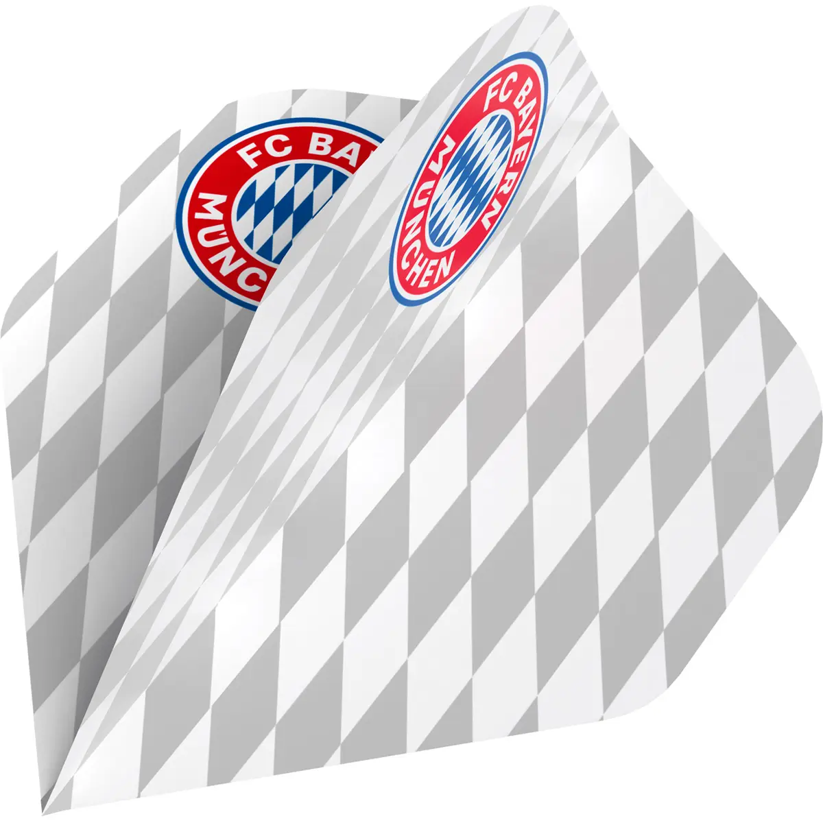 Bull’s FC Bayern München Dart Flight in Grau mit bayerischer Diamantoptik