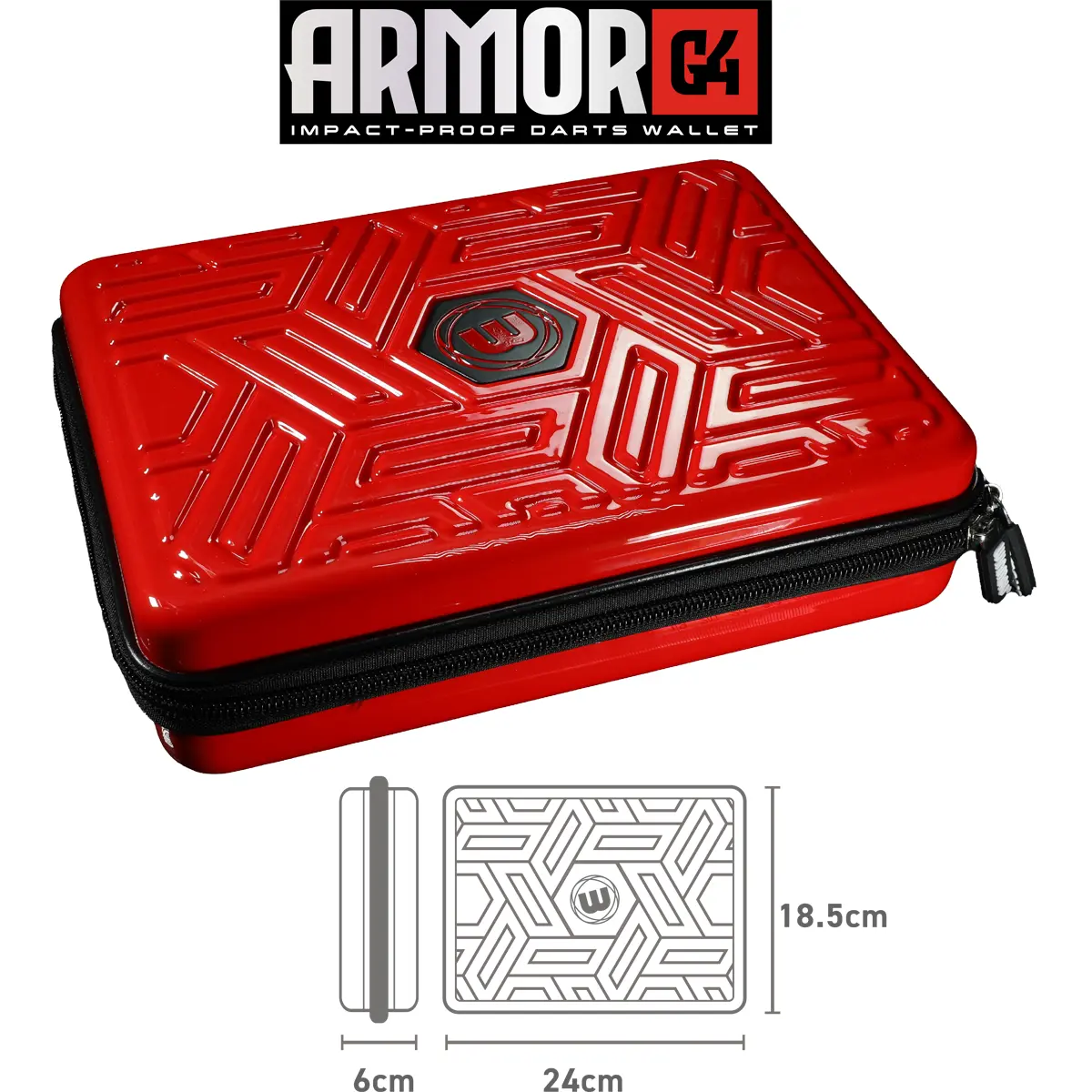 Winmau Armor G4 Darttasche Rot – Größenangaben 24 × 18,5 × 6 cm