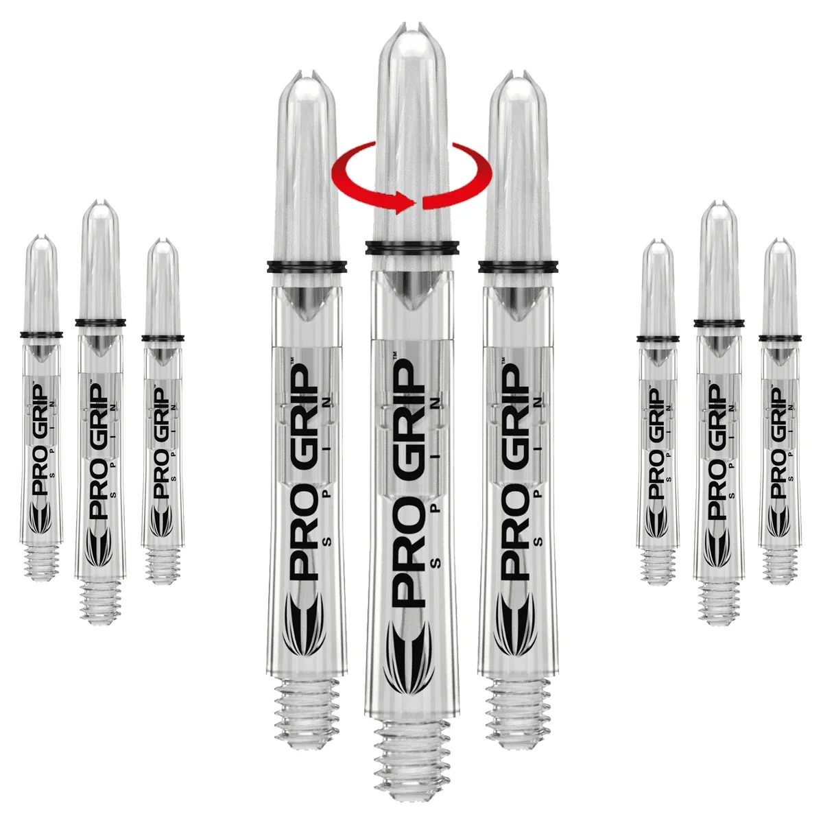 Target Pro Grip Spin Shafts - 3 Sets - transparent Target Pro Grip Spin Shafts - 3 Sets - transparent
