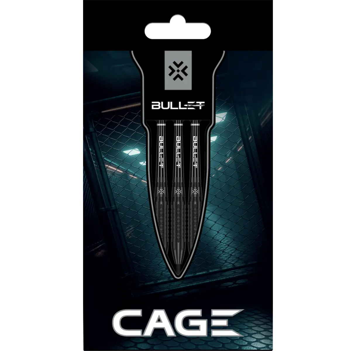 Bullet Cage Steeldarts in Originalverpackung mit schwarzem Cage-Design