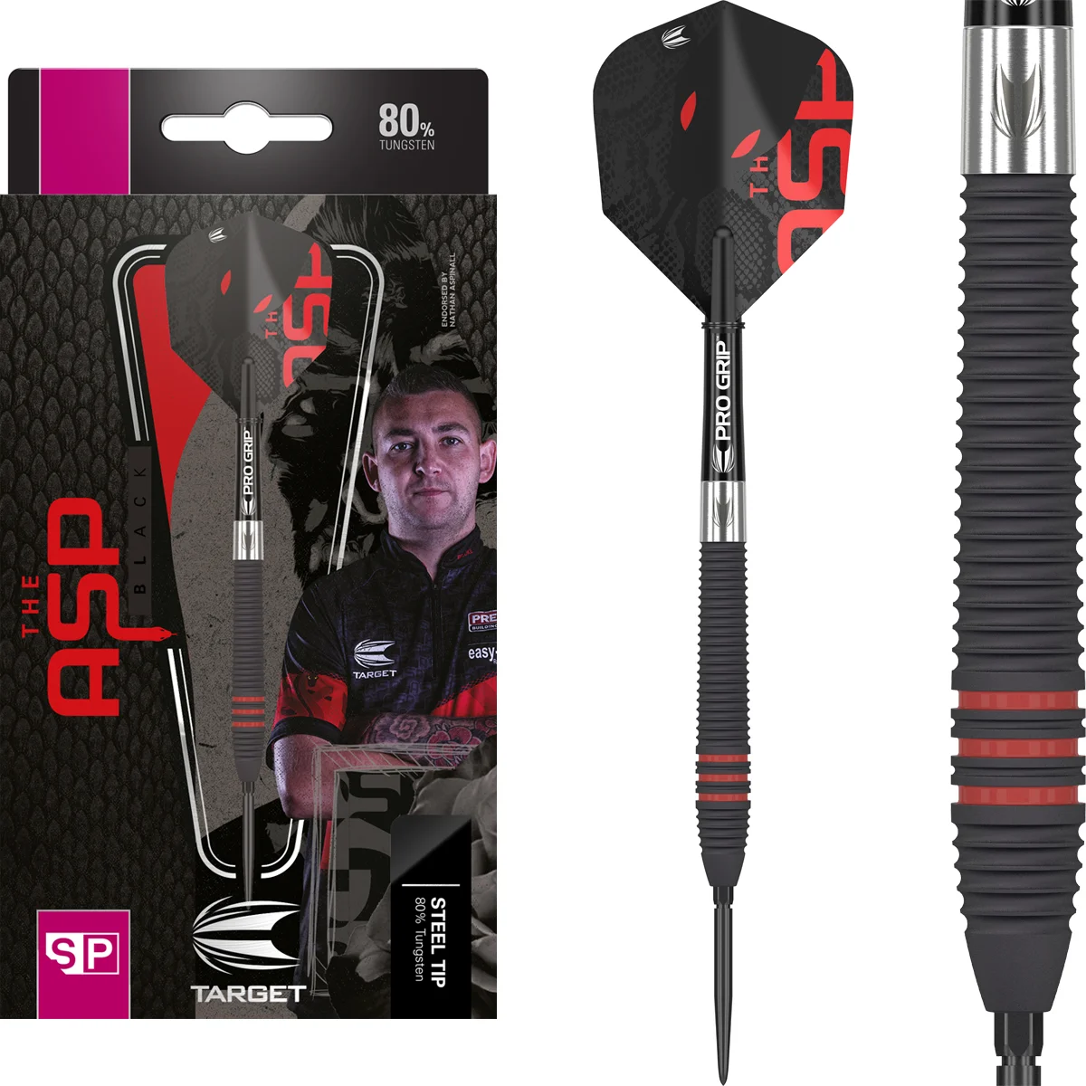 Target - Nathan Aspinall Black 80% SP - Steeldarts Target - Nathan Aspinall Black 80% SP - Steeldarts