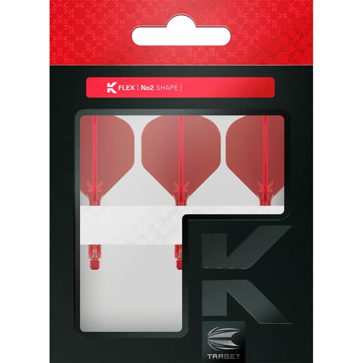 Target K-Flex No.2 Shape Rot in Originalverpackung, Intermediate 26 mm, 3-teiliges Dart Shaft-Flight-System