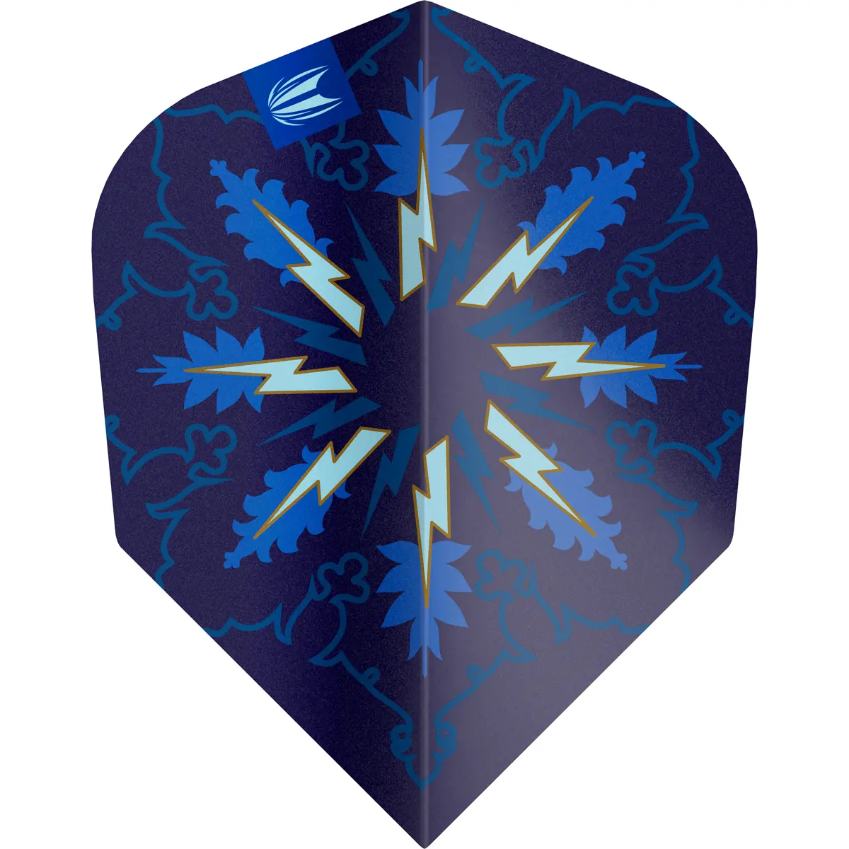 Target ProUltra Phil Taylor Power Gx2 No6 Flight – Einzelansicht, No6/Shape, blau mit Blitzgrafik, 100 Micron