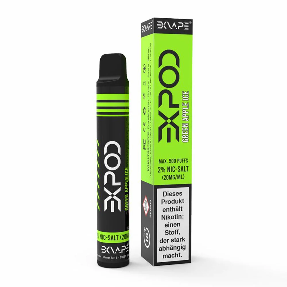 Expod - Einweg E-Zigarette - Green Apple Ice - 20 mg/ml