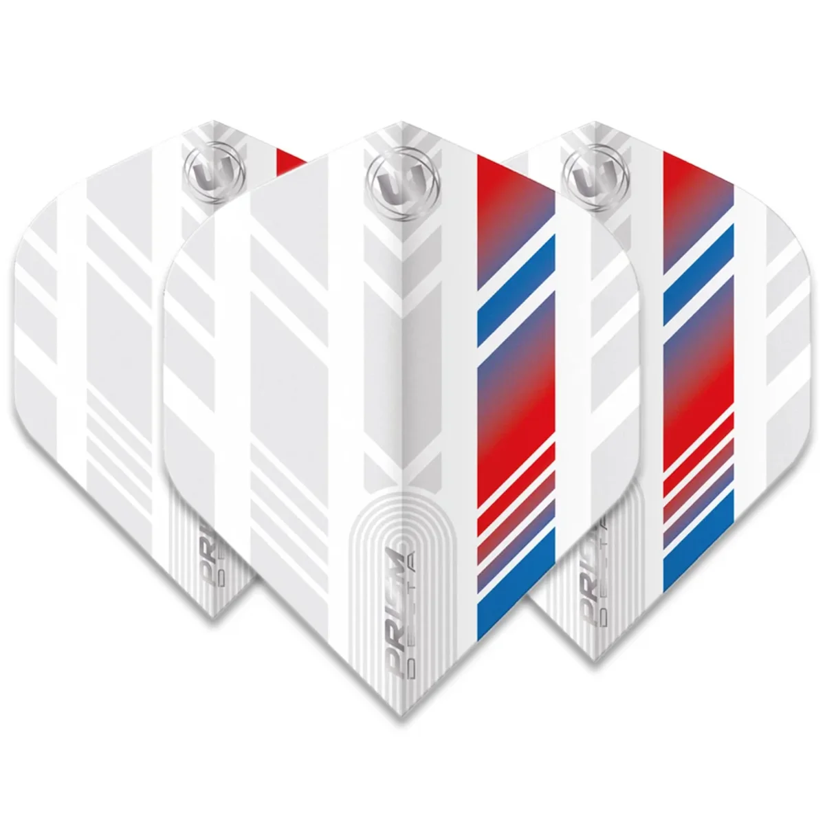 3er Set Winmau Prism Delta Flights Weiß Blau Rot