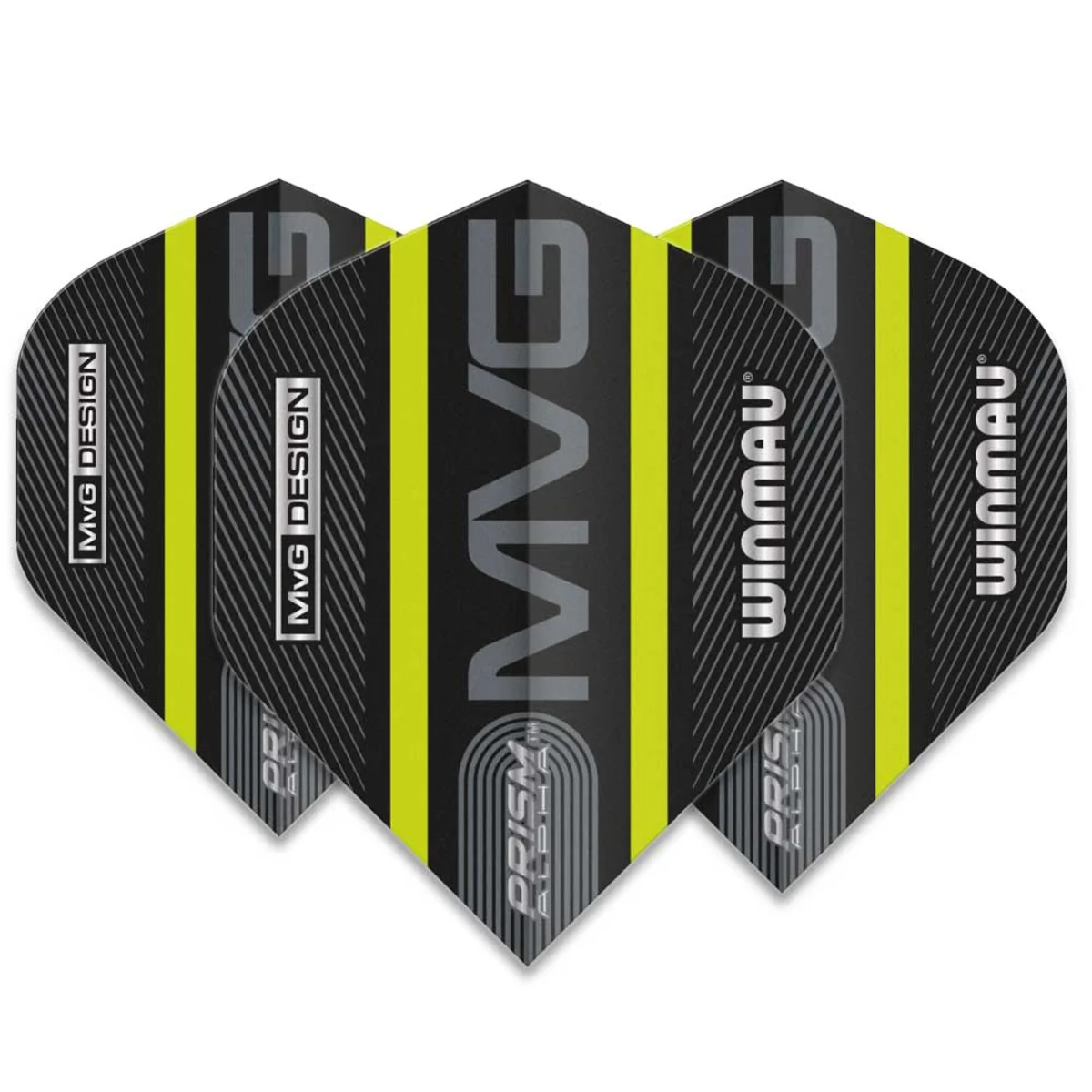 Michael van Gerwen Prism Alpha Flights Stripes Set Set Michael van Gerwen Prism Alpha Flights Stripes – schwarz-grün Design