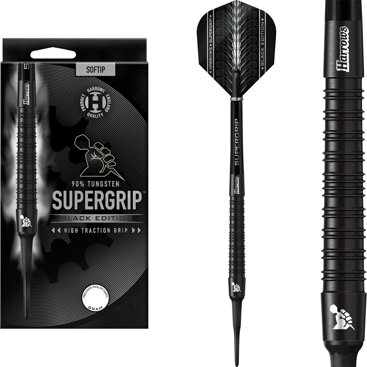 Harrows Supergrip Black Edition Softdarts Harrows Supergrip Black Edition Softdarts