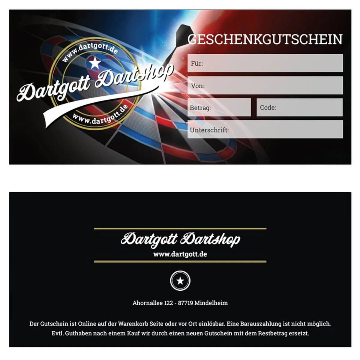 Dartgott Dartshop Dart Gutschein Dartgott Dartshop Dart Gutschein