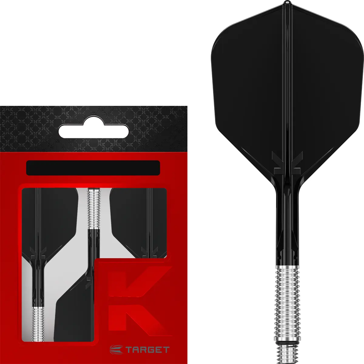 Target K-Shift Flight & Shaft System No.6 Schwarz Medium – Verpackung und Produkt