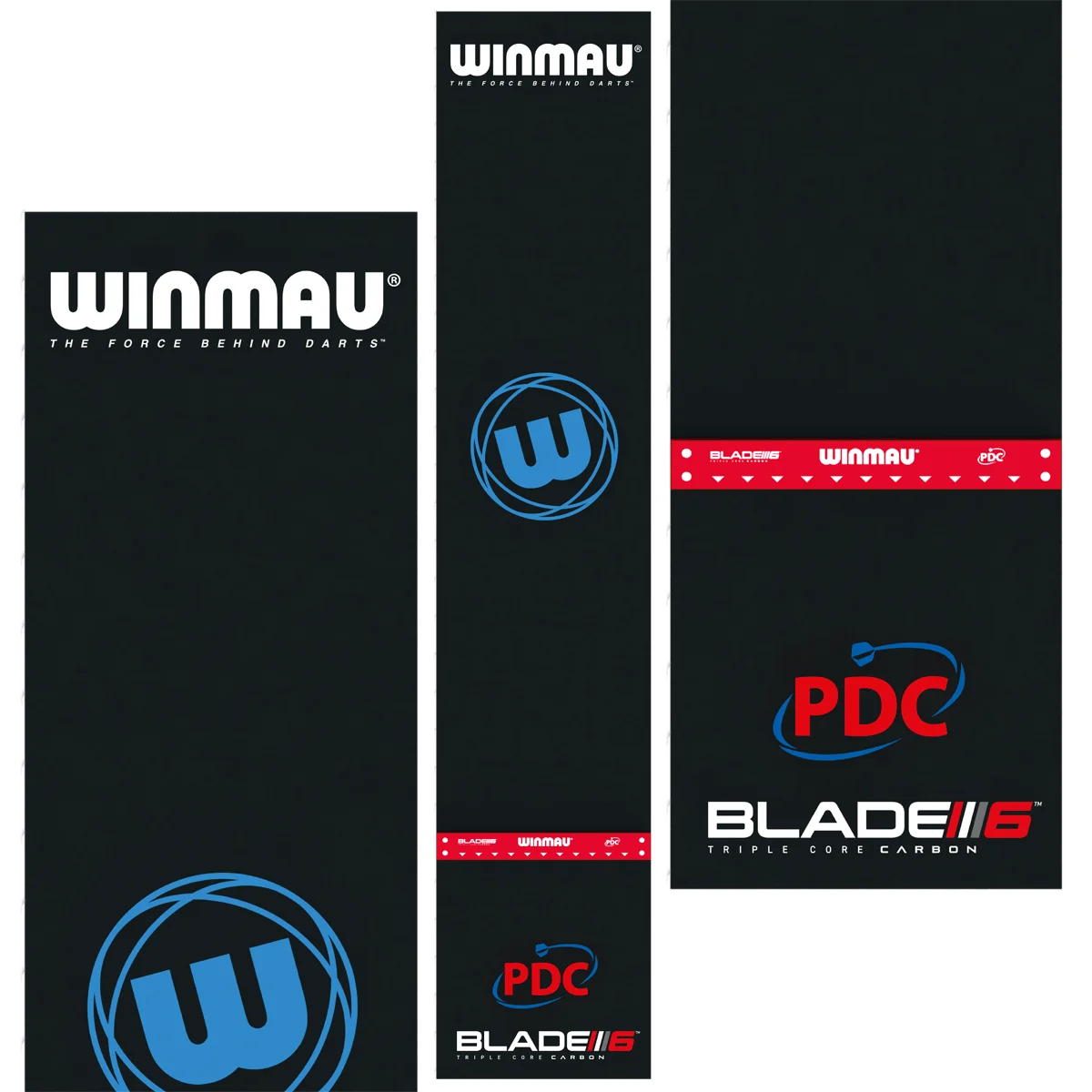 Winmau Pro Zone Precision Dartmatte verschiedene Ansichten Winmau Pro Zone Precision Dartmatte mit Oche, verschiedene Ansichten mit Winmau- und PDC-Logo