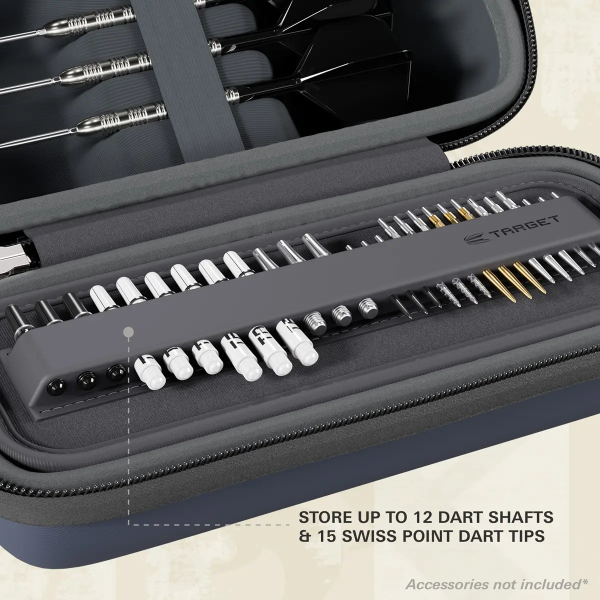 Target BOA Darttasche Navy – Detailansicht mit Premium Qualität und Reißverschluss