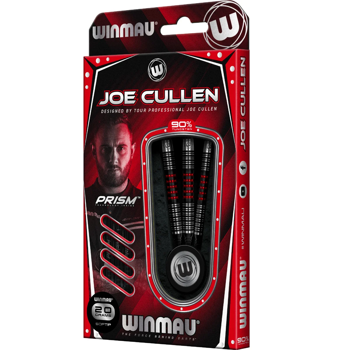 Winmau Joe Cullen Signature Softdarts in der Originalverpackung mit 90 % Tungsten.