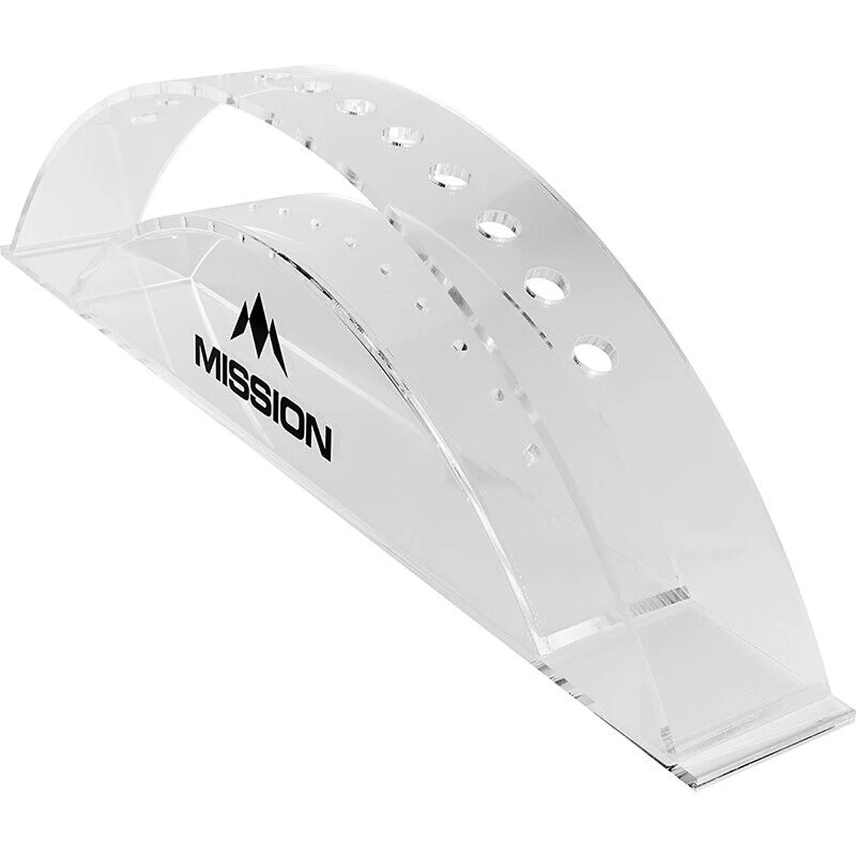 Mission Station 12 Dart Acrylic Display transparent – klarer Acryl Dartständer mit 12 Dartaufnahmen
