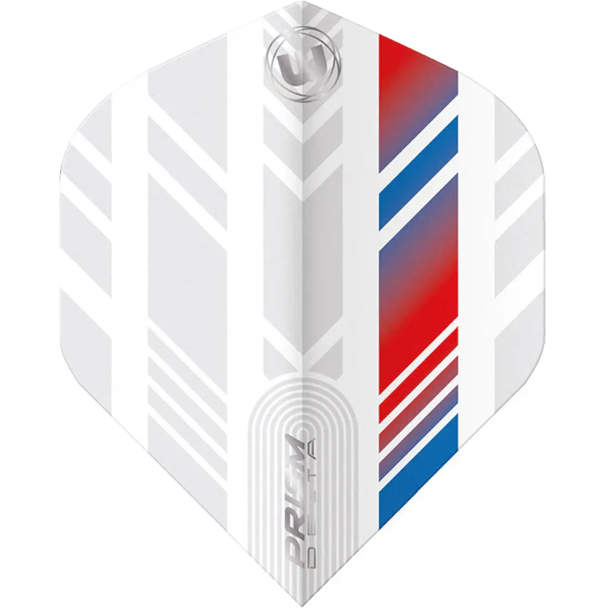 Winmau Prism Delta Flight Weiß Blau Rot frontal