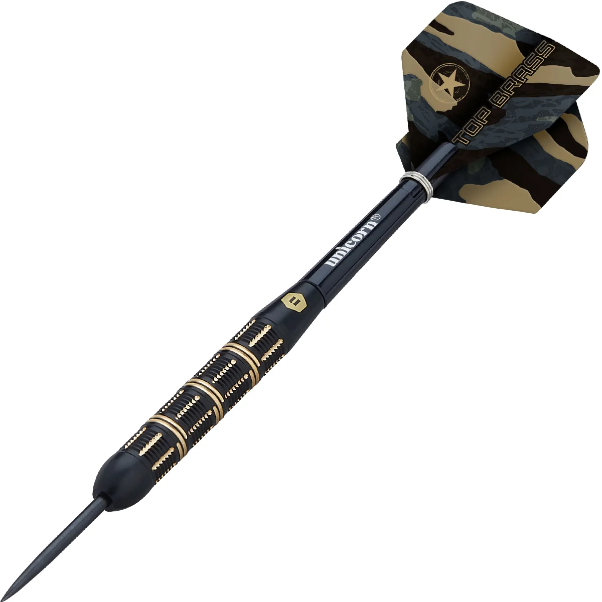Unicorn Top Brass 3 – Messing-Dartpfeile mit griffigem Rillendesign