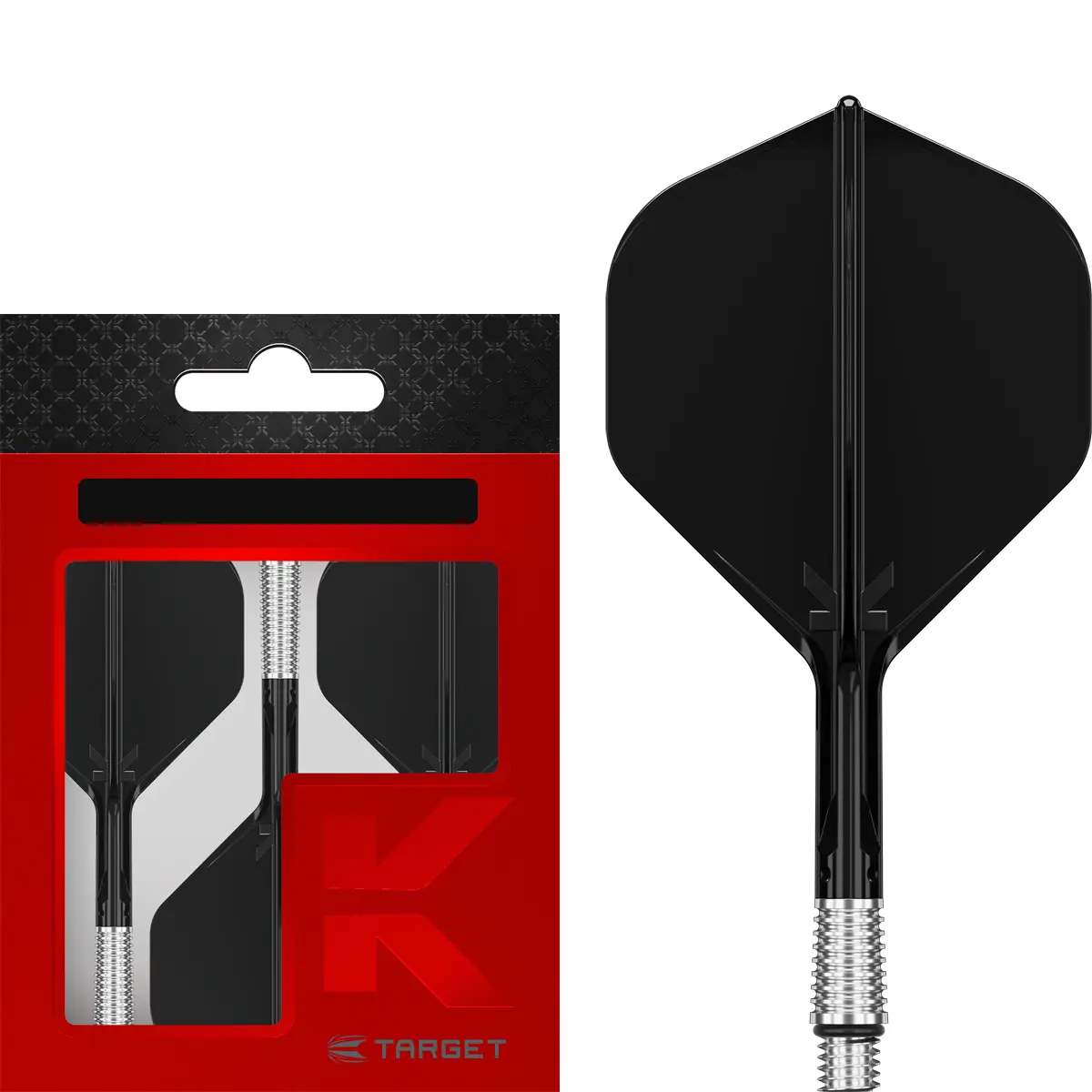 Target K-Shift Flight & Shaft System No.2 schwarz Medium 33 mm – stabiles Dart Flight-Schaft-System für kontrollierte Gruppierungen