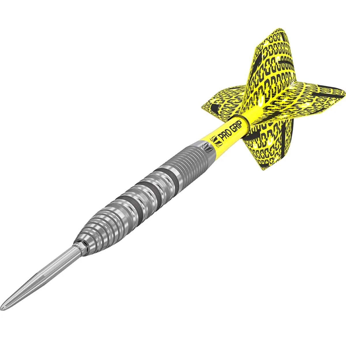 Griffzonen des Target Bolide 01 Swiss Point Steeldarts mit Ringed, Shark und V-Cut Grip