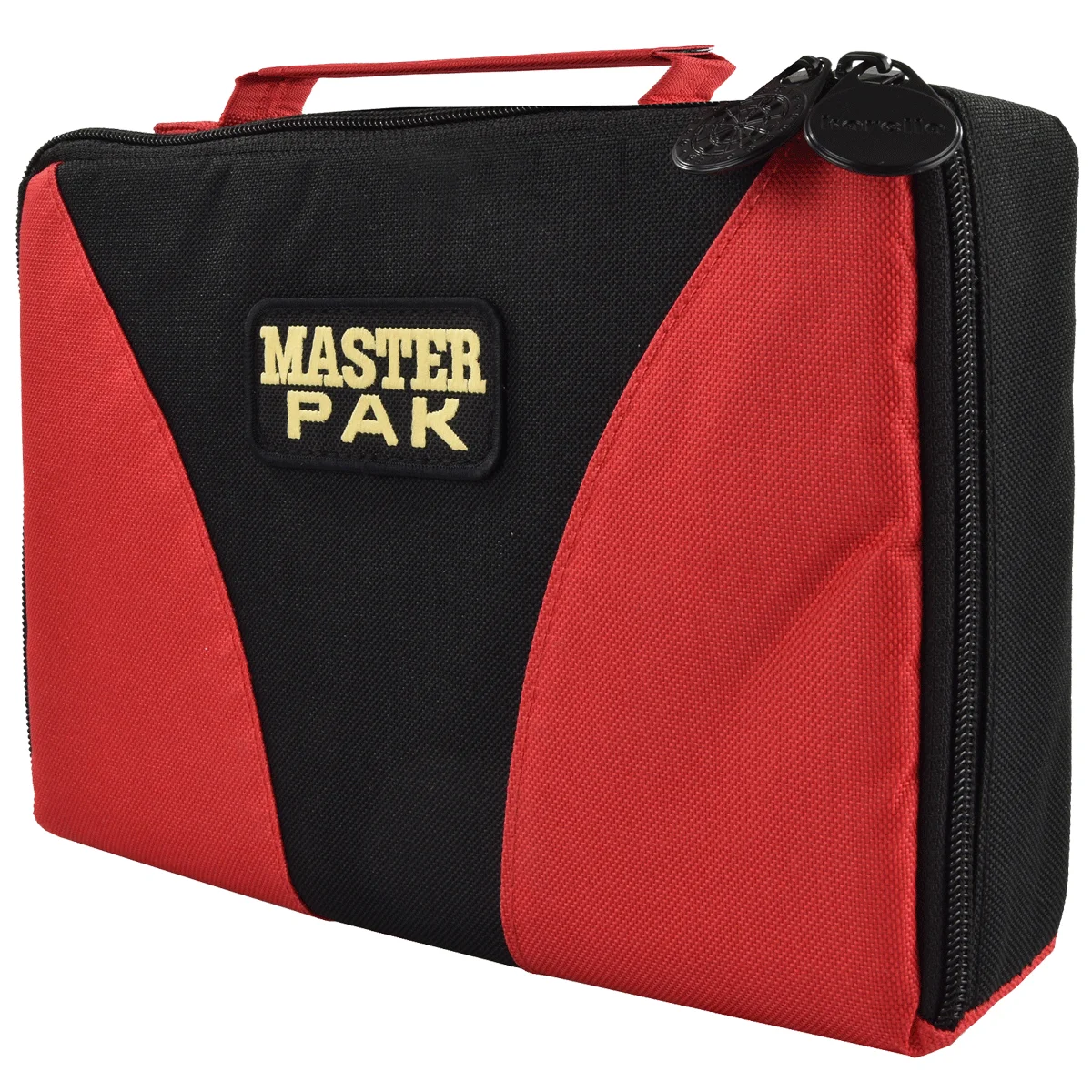 Karella Master PAK Multi Edition Schwarz-Rot – Vorderansicht geschlossen Karella Master PAK Multi Edition Darttasche geschlossen – Vorderansicht in Schwarz-Rot