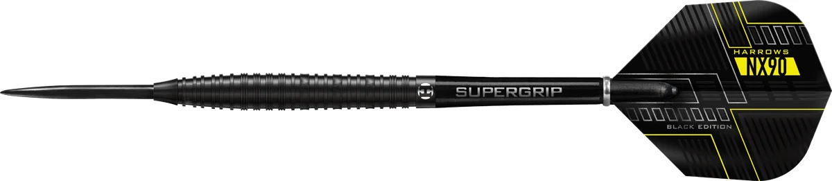 Harrows NX90 Black Edition Steeldart komplett montiert mit Flight, Shaft und Barrel