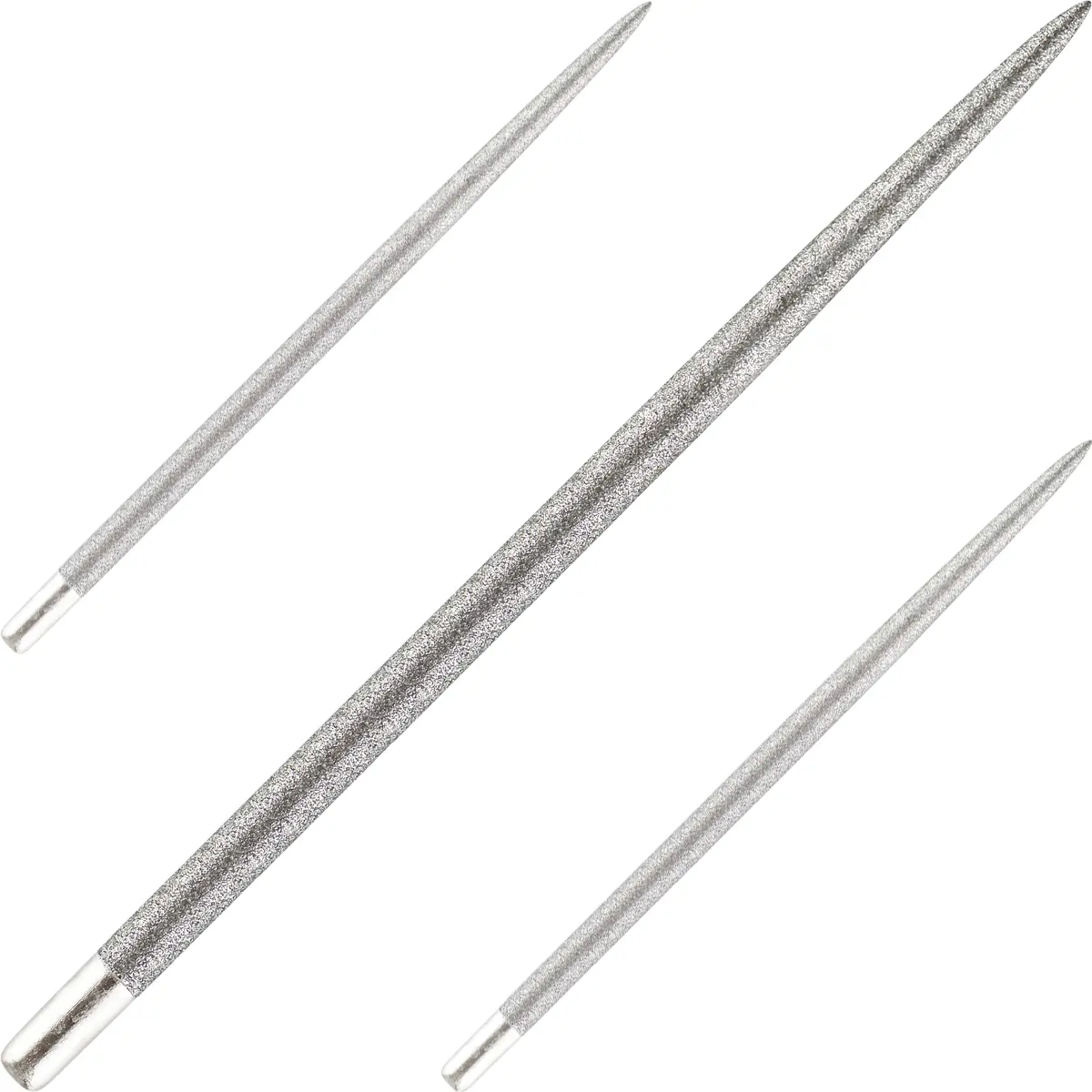 One80 Lang Taper Steeldart Spitzen Silber in dynamischer Anordnung, sandgestrahlt für besseren Halt im Board