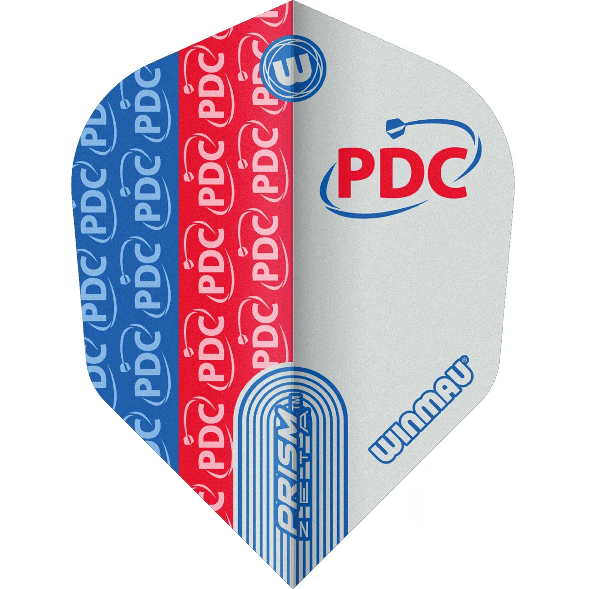 Winmau Prism Zeta PDC Flights No6 Set – offizielles PDC Design in Rot, Blau und Weiß