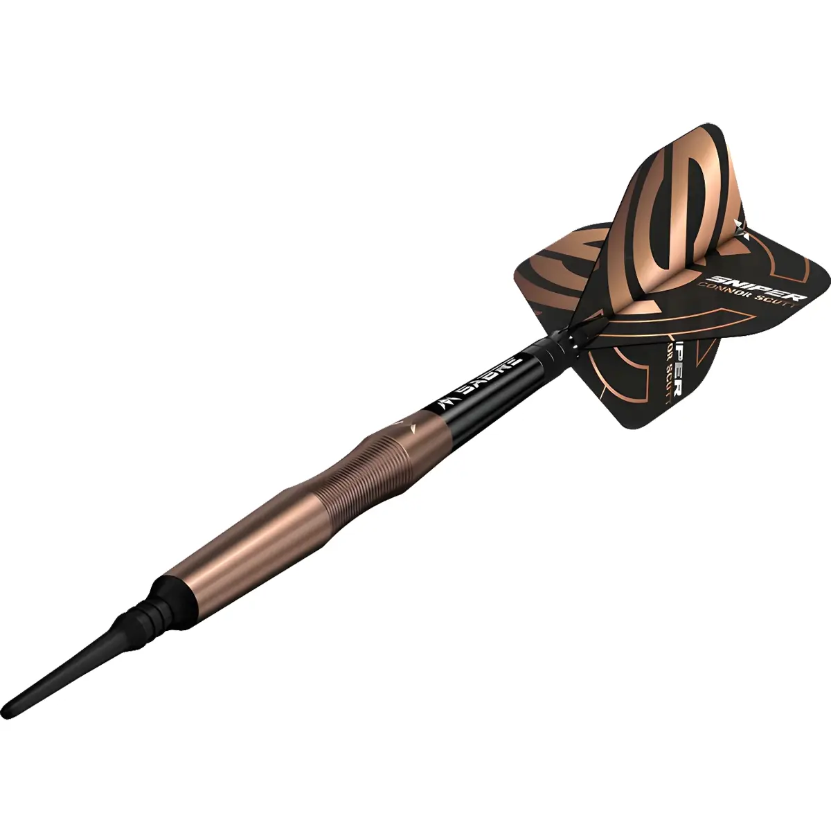 Mission Connor Scutt V2 Softdart 18g – montierter Dart mit Sabre Shaft und Sniper Flight