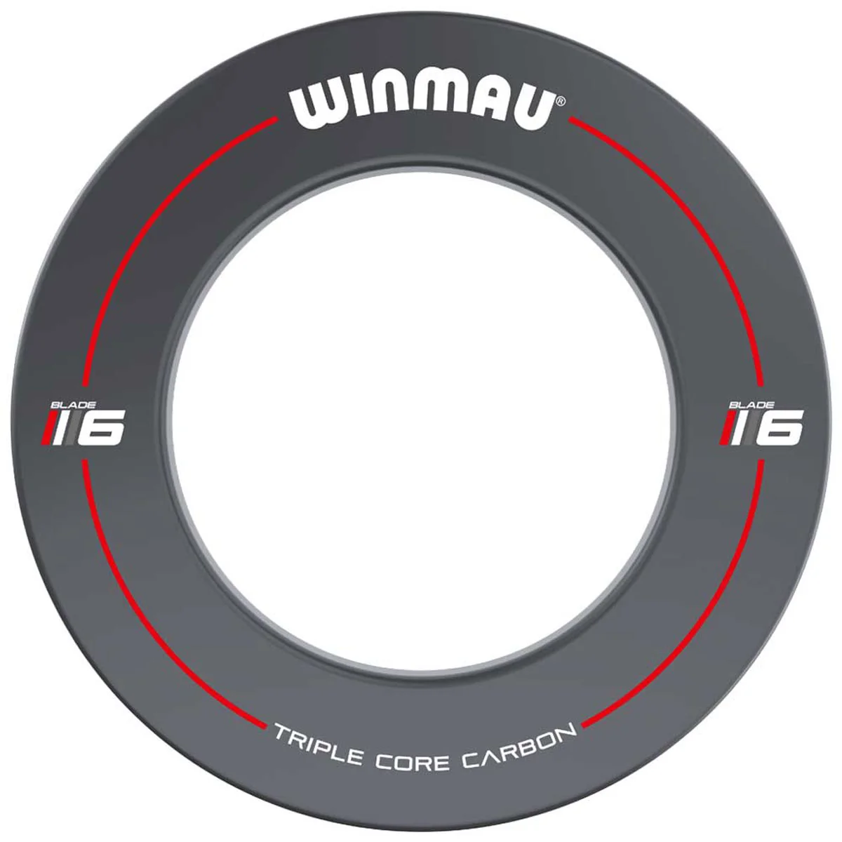 Winmau Blade 6 Triple Core Surround in Grau – Dartboard Surround mit rotem Designstreifen