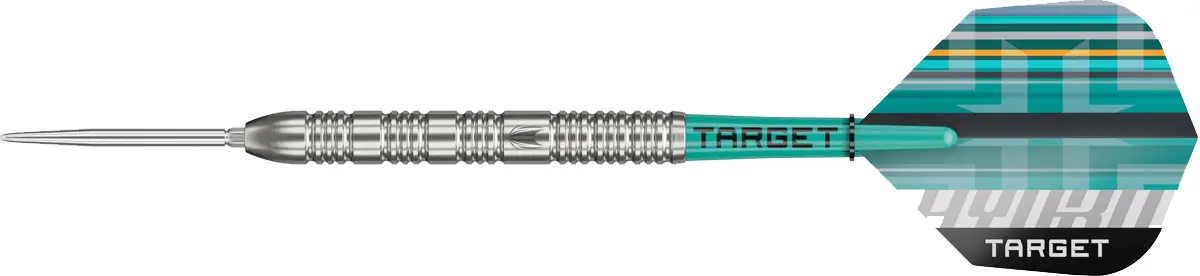 Target Hydro 02 Swiss Point Steeldart in seitlicher Ansicht mit Tungsten Barrel