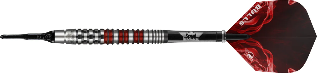Bull's NL Smoke Red Softdarts Barrel Seitenansicht mit frontlastiger Form