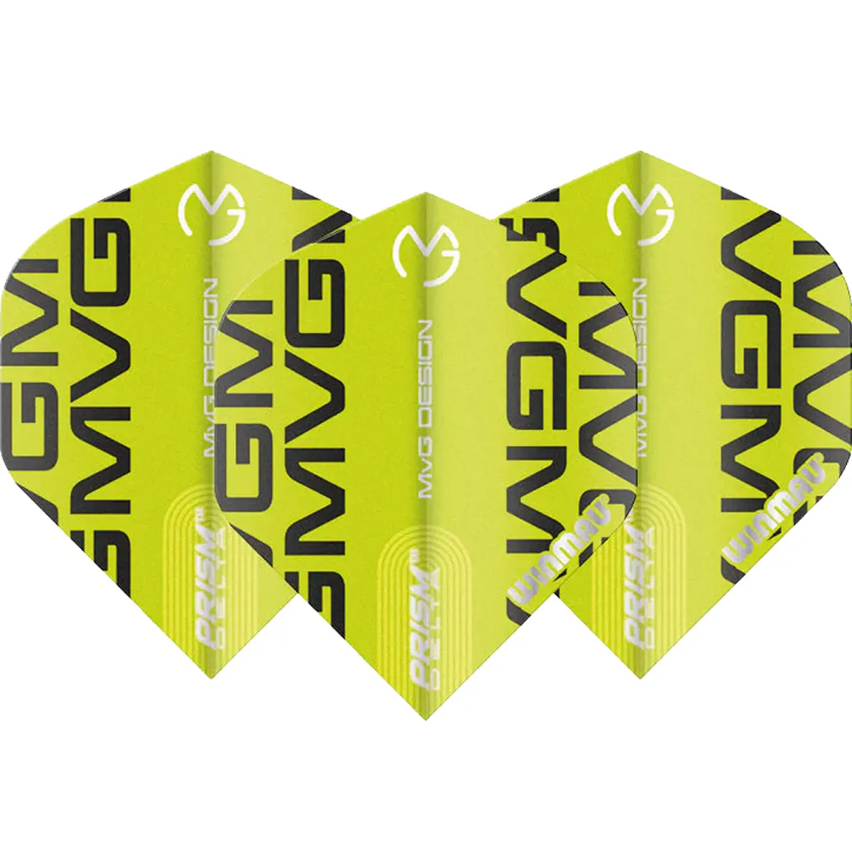 3er-Set Michael van Gerwen Winmau Delta Flights grün – Standard No2, 100 Mikron