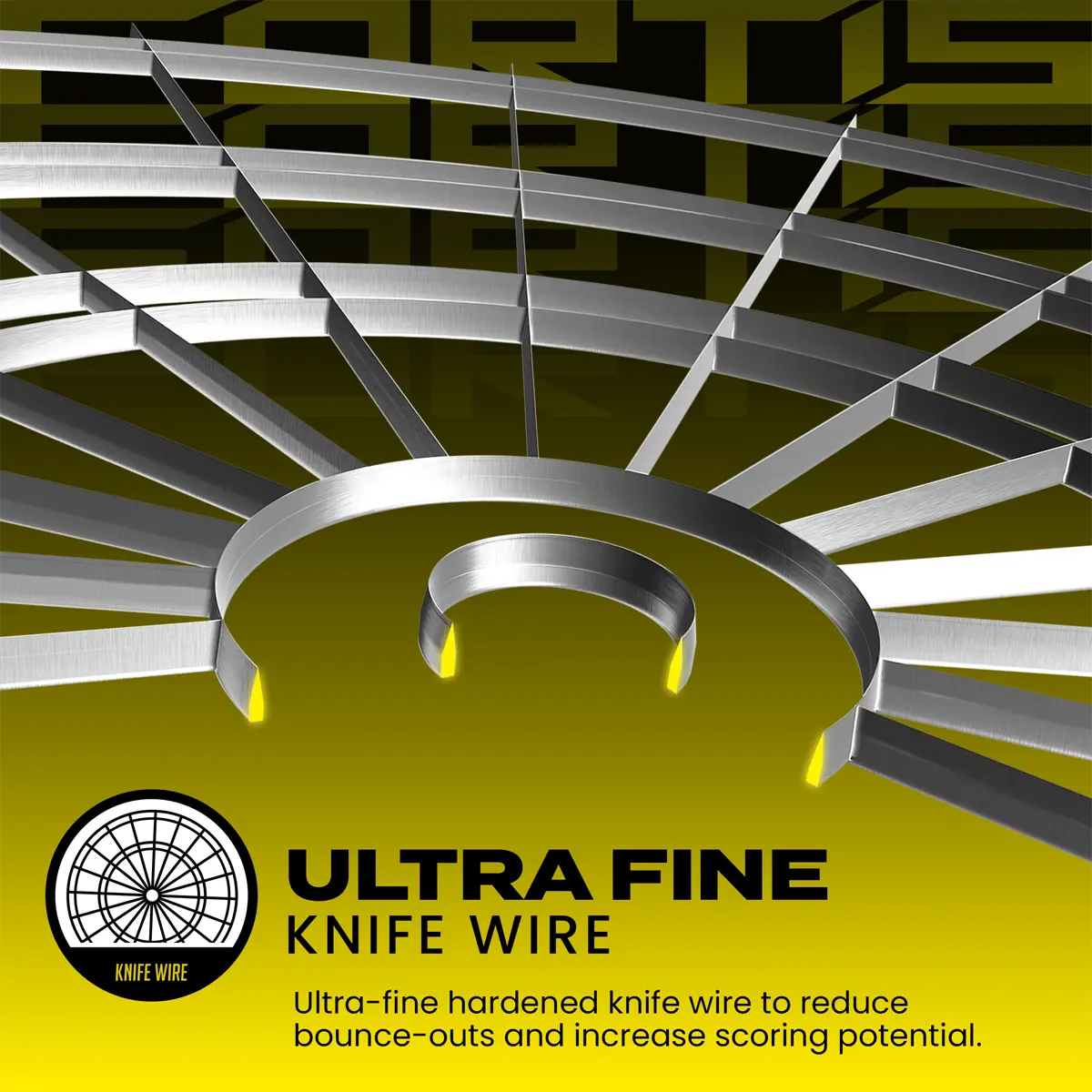 Harrows Fortis Dartscheibe mit ultrafeinem Knife-Wire für reduzierte Bounce-Outs
