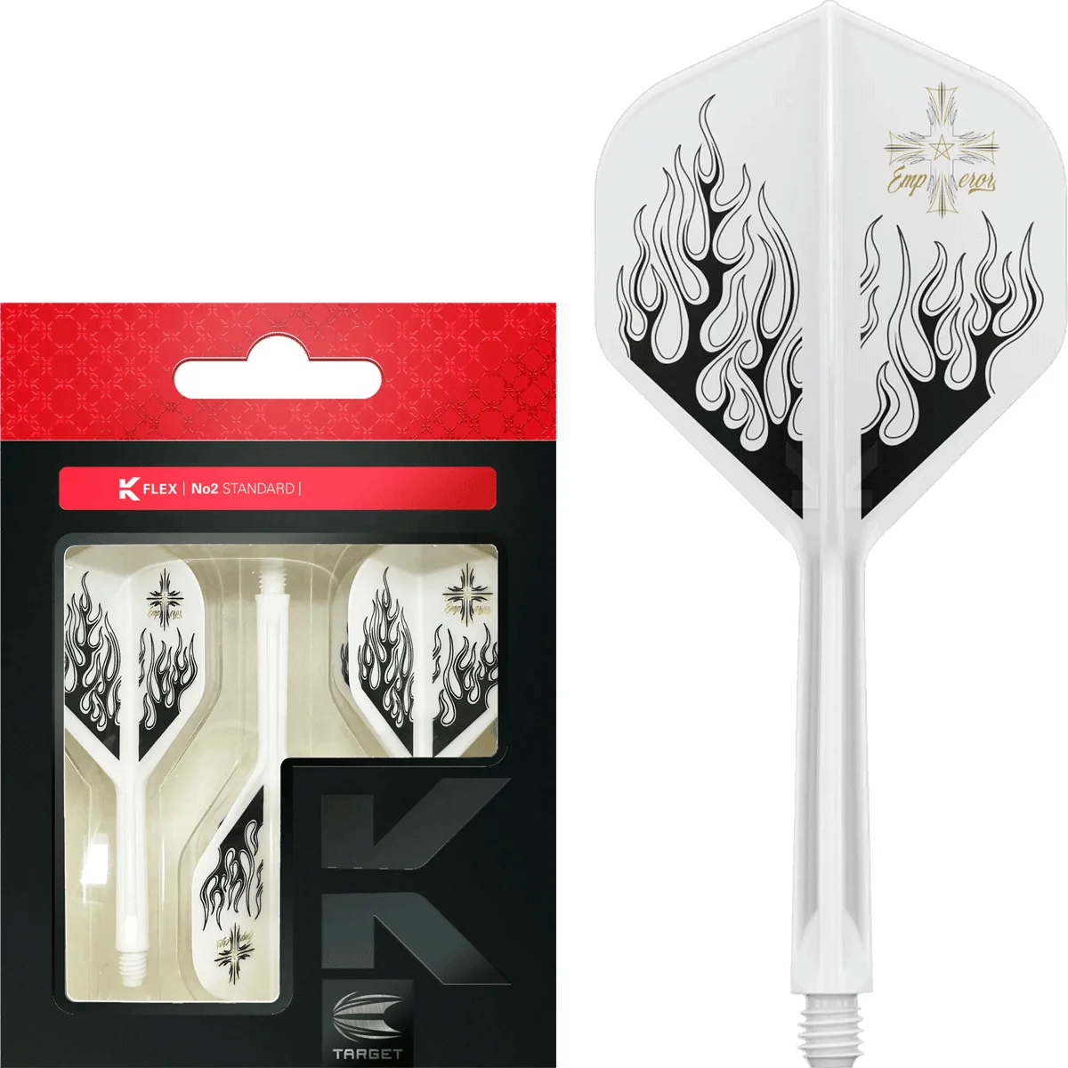 Target K-Flex Hoshino Mitsumasa Dart-Flights, Form No2, Länge Medium (33mm).