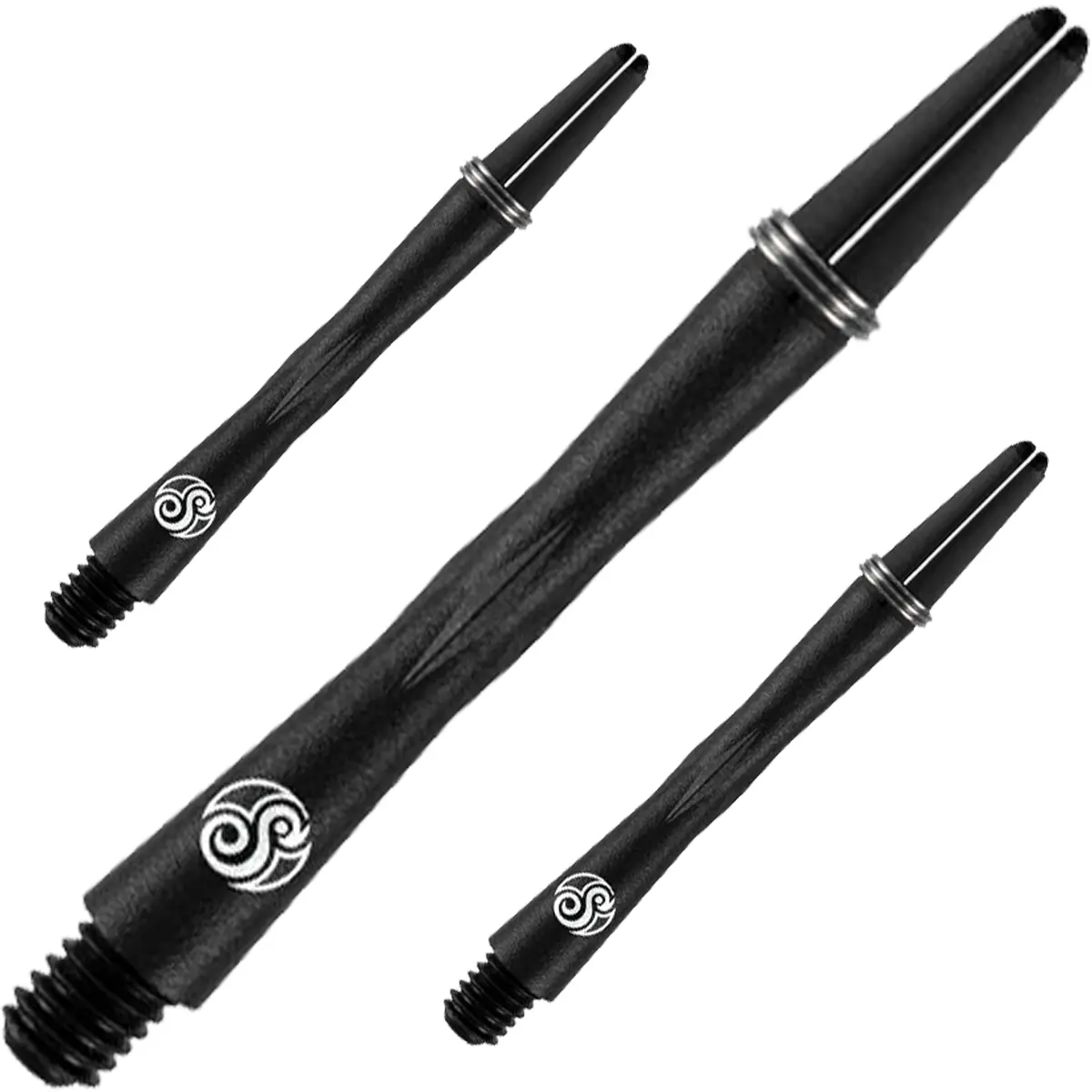 Shot Tao Carbon Dart Shaft in Schwarz – einzelnes Präzisionsshaft