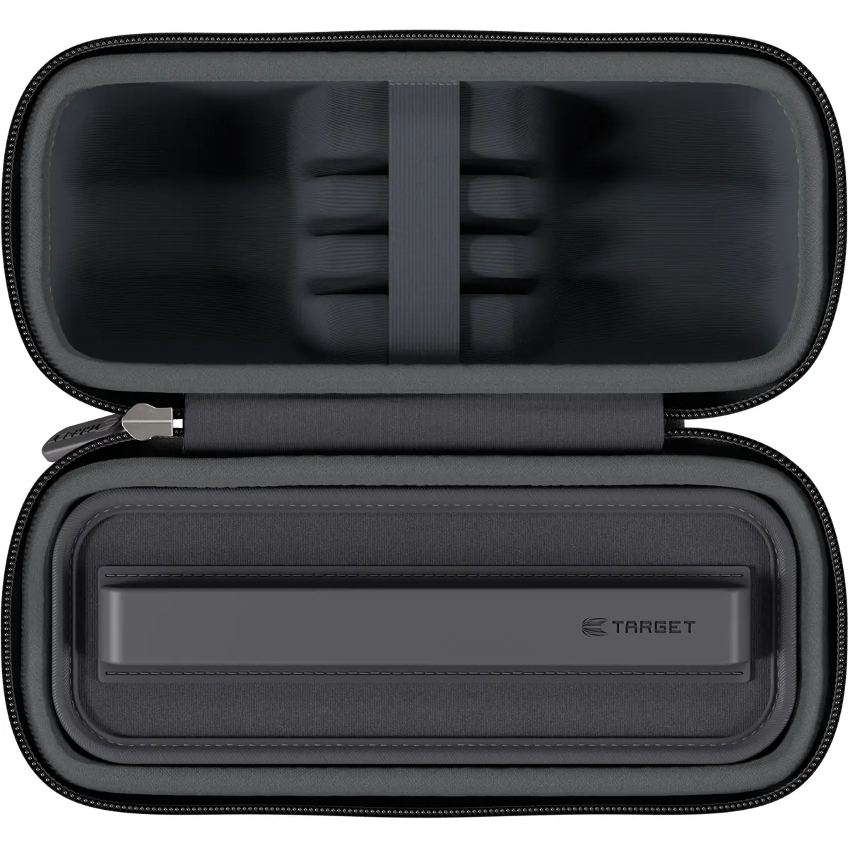 Target BOA Darttasche Navy – Innenansicht mit elastischem Halter für Darts und Zubehör