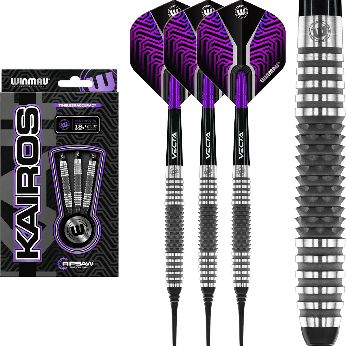 Winmau Kairos 01 Steeldarts Komplettset mit Barrel, Shaft und Flight