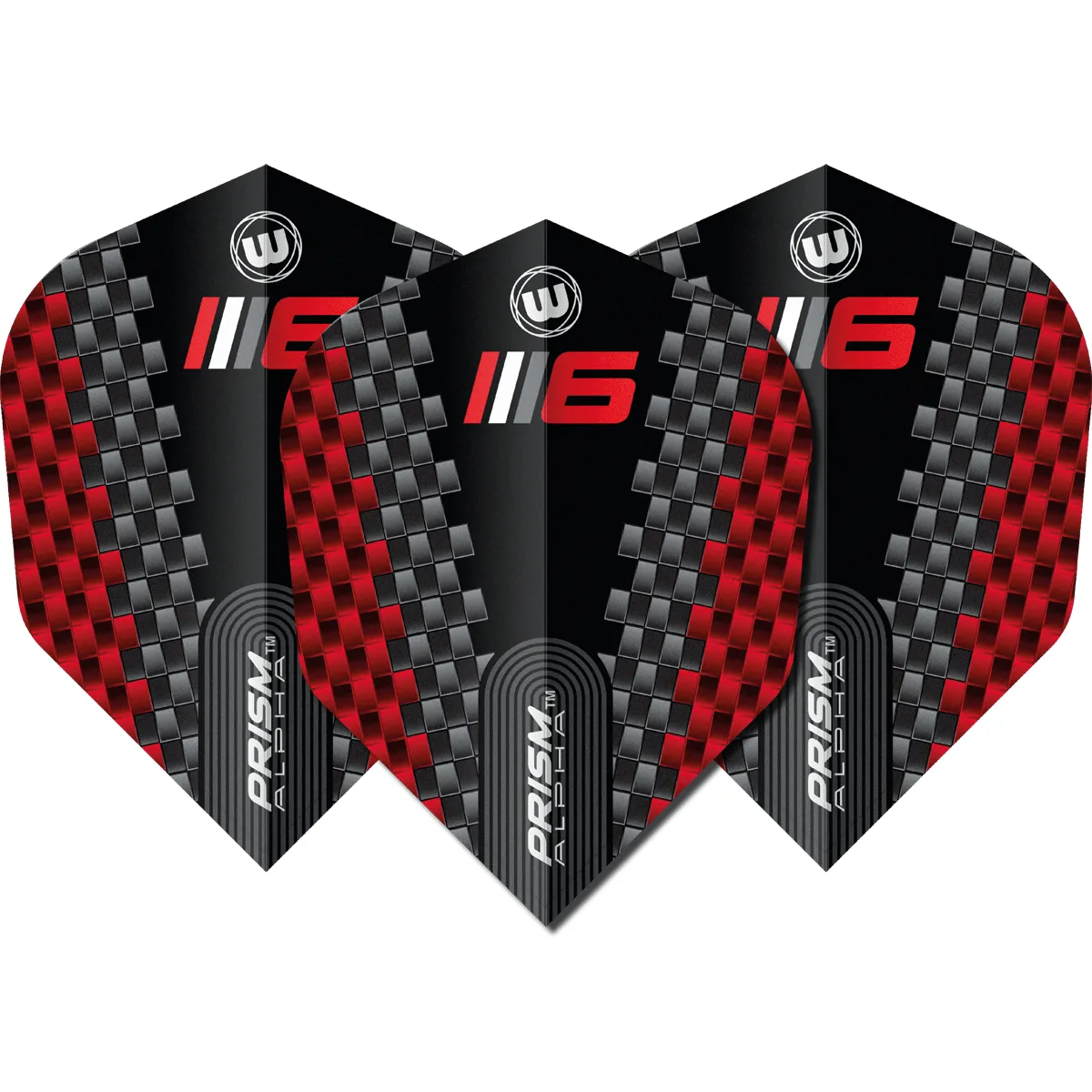 Winmau Blade 6 Prism Alpha Chevron Flight No6 – Einzelansicht, 100 Mikron